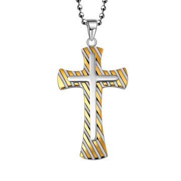 Colgante de joyería de la cruz de la cebra del acero de oro de Hdx